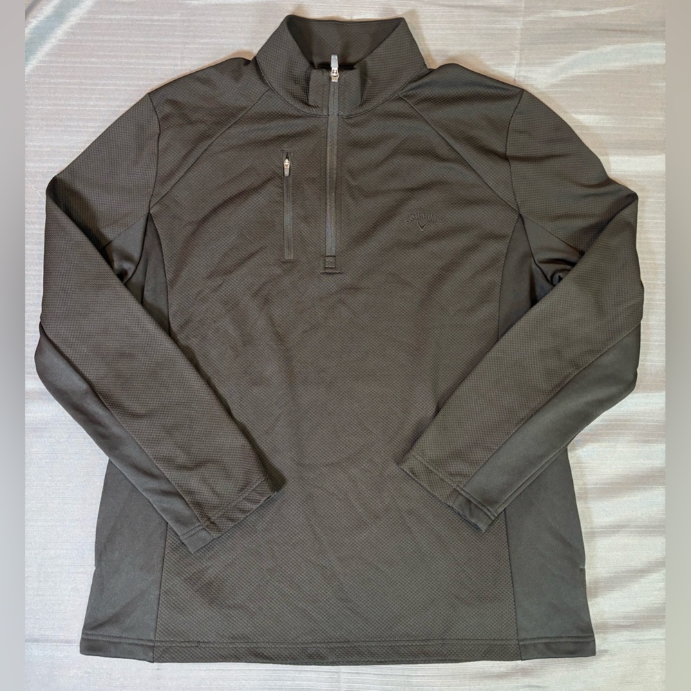 Callaway Golf Quarter Zip Pullover Mens XL Tall Black Performance Opti Dri